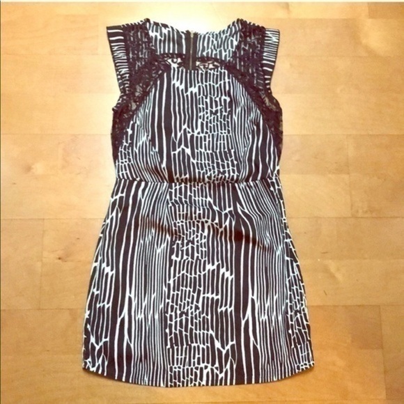 Black and White Semi Sheer Mini Dress Size Small - Picture 1 of 8